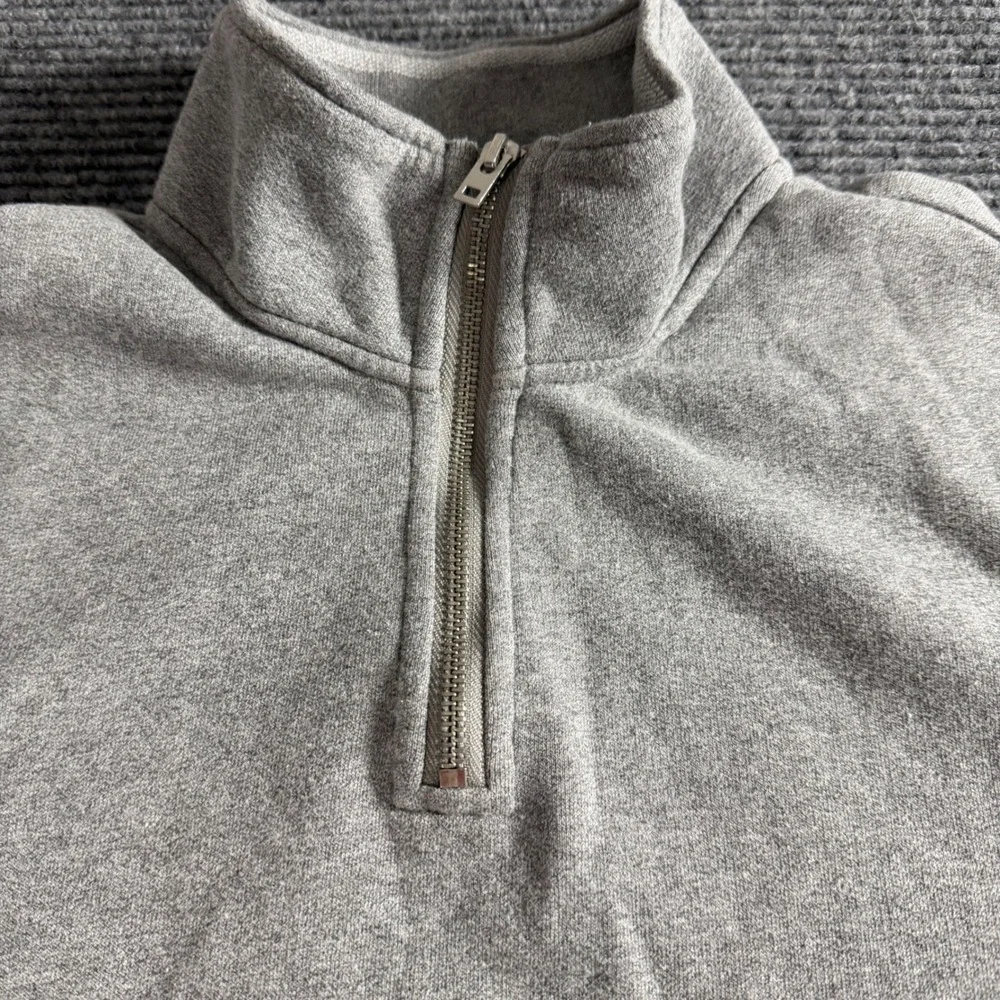 Bonobos‎ Mens Quarter Zip Pullover Heather Gray Sherpa Lined Sweatshirt Size M